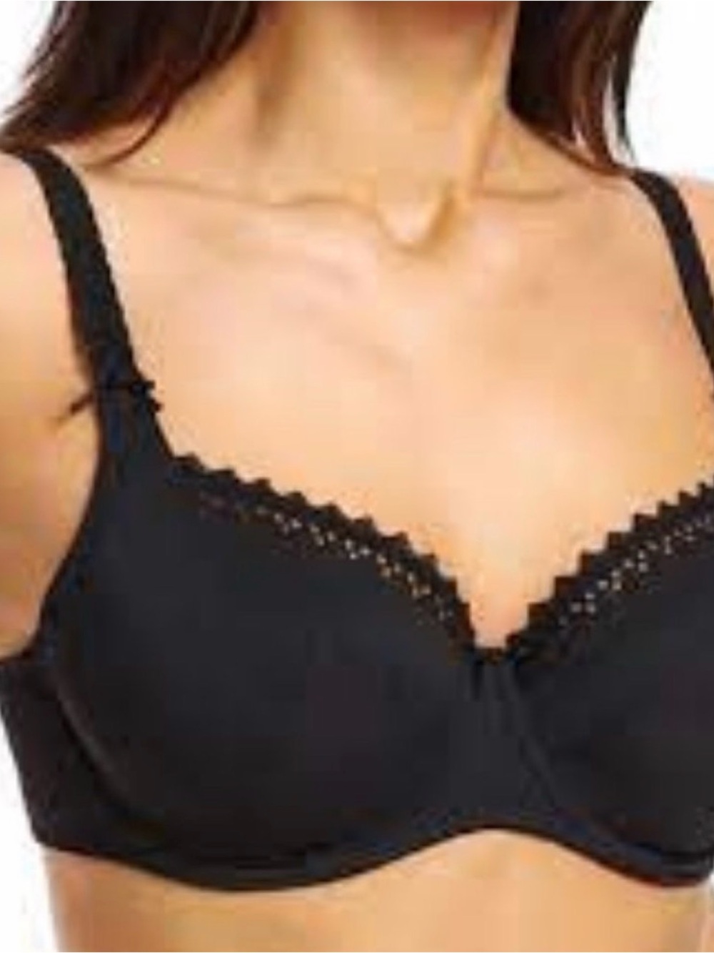 Empreinte Capucine Lace-Trim Balconette Bra - Black 32D